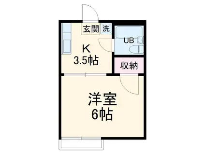 コーポみさき(1K/2階)の間取り写真