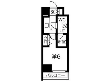 スパシエフェリーチェ川崎(1K/12階)の間取り写真