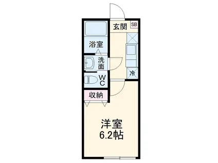 二和壱番館(1K/1階)の間取り写真