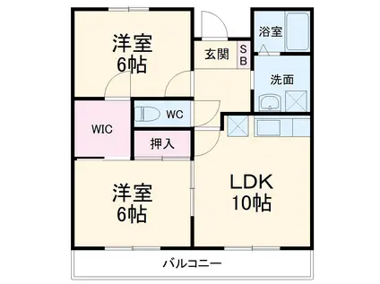 サンガーデン大山Ⅲ(2LDK/3階)の間取り写真