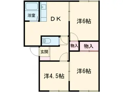 コーポ・ファミールA(3DK/1階)の間取り写真