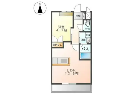 MRイースト(1LDK/1階)の間取り写真
