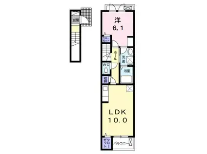 MEMETTO(1LDK/2階)の間取り写真