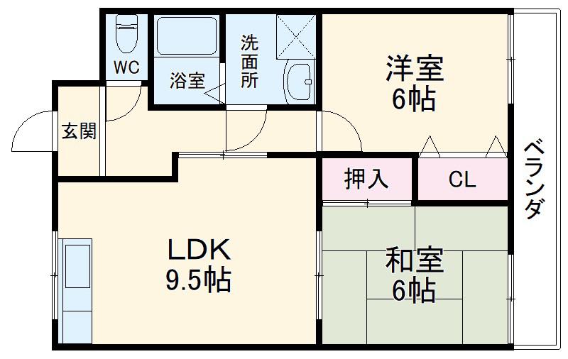 エルコラゾン(2LDK/1階)の間取り写真