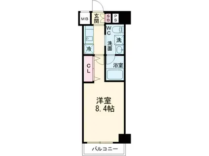 ベルシード氷川台(1K/1階)の間取り写真