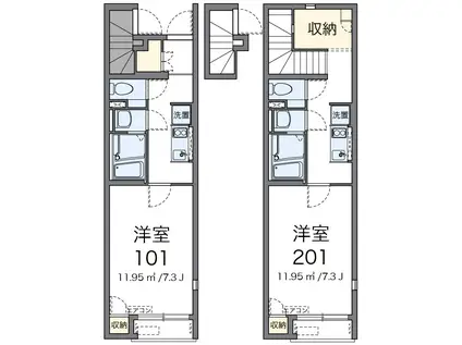 レオネクスト松橋(1K/1階)の間取り写真