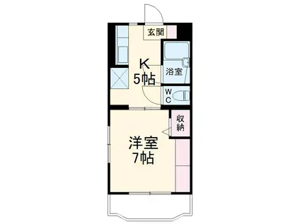 松下パークハイム(1DK/2階)の間取り写真