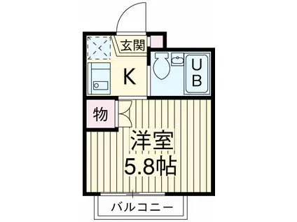 コーポ保戸田(1K/3階)の間取り写真