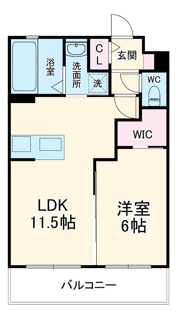 プレジオ(1LDK/3階)の間取り写真