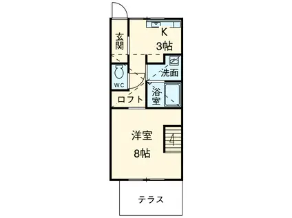 コーポ富貴荘(1K/1階)の間取り写真