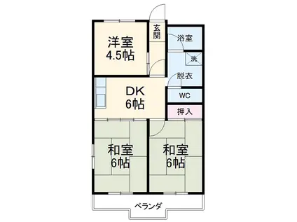 コーポ深谷(3DK/2階)の間取り写真
