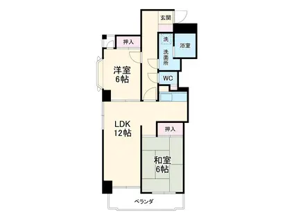 サンアド・テシガワラ(2LDK/7階)の間取り写真