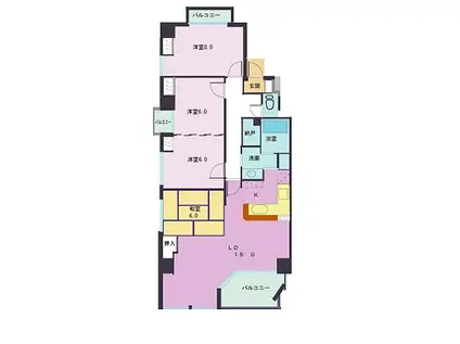 ヒ-ポップ・ヴィラ(4LDK/5階)の間取り写真