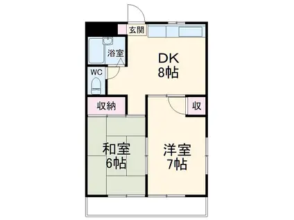 アパーション智秀(2DK/4階)の間取り写真