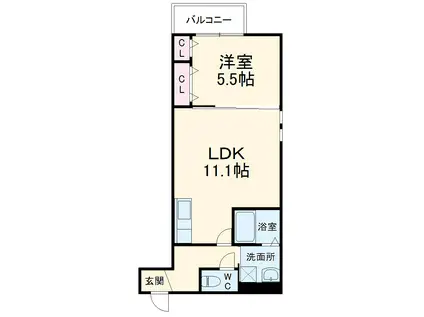 フジパレス服部西町2番館(1LDK/2階)の間取り写真
