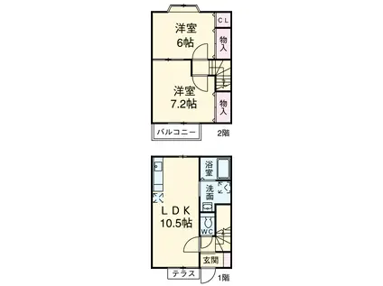 ＶＩＥＲＡ(2LDK)の間取り写真