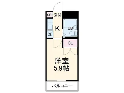 E-STORY黒川(1K/4階)の間取り写真