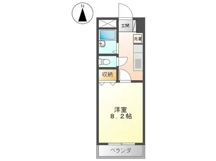 ロズウェルシブヤ(1K/1階)の間取り写真