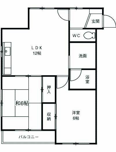 マンション蔵(2LDK/3階)の間取り写真