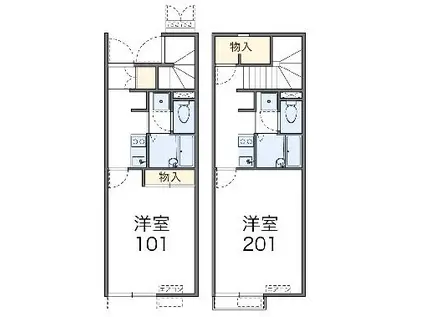レオネクスト悠悠(1K/2階)の間取り写真