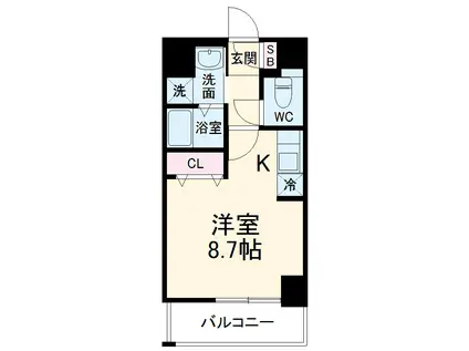 プログレッソ八田(ワンルーム/6階)の間取り写真