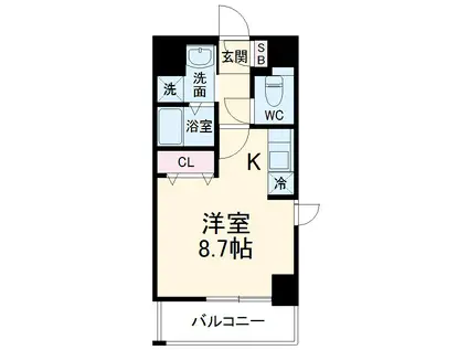 プログレッソ八田(ワンルーム/6階)の間取り写真