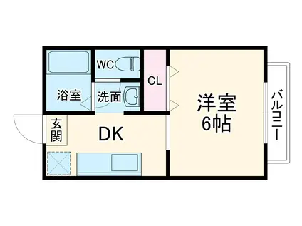 RICOD(1K/2階)の間取り写真