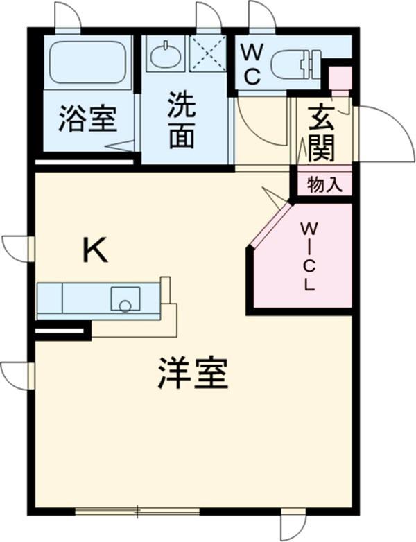 ディアス市電通A棟(1K/1階)の間取り写真