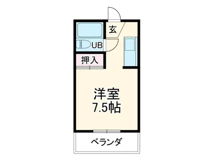 アーバニーハイム西横手(1K/1階)の間取り写真