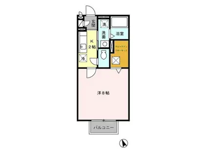 ドルフ花みずきK(1K/1階)の間取り写真