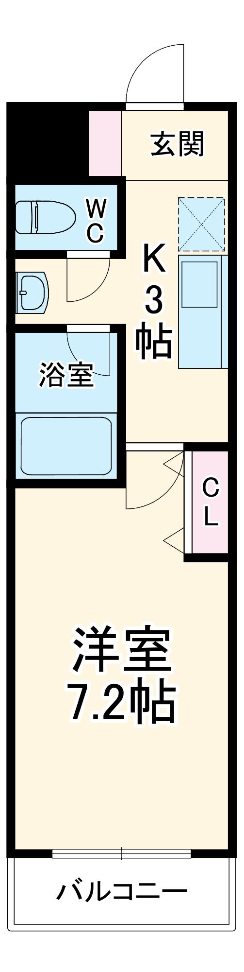 セザール北山(1K/1階)の間取り写真