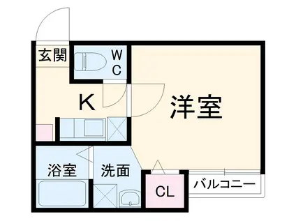 エクセリア春日部(1K/2階)の間取り写真