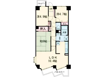 Jパレス桜台(3LDK/2階)の間取り写真