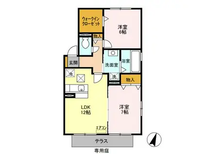 シュタインベルク南館(2LDK/1階)の間取り写真