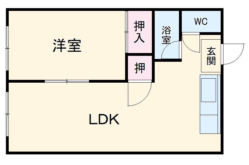 黒田ハイツ(1LDK/2階)の間取り写真