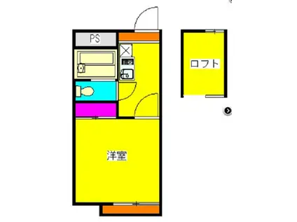 BELLEVUEⅡ(1K/2階)の間取り写真