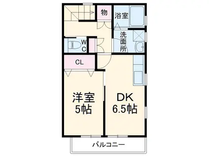 ソロSAT(1DK/2階)の間取り写真