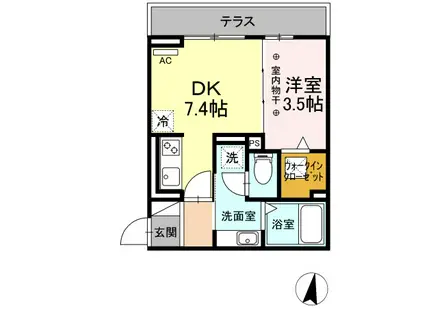 ONE URBAN PLACE(1DK/3階)の間取り写真