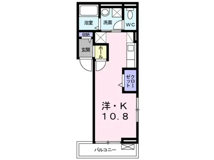 アメリ ドヴァン ラ ガール(ワンルーム/2階)の間取り写真