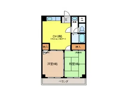 リーブルコーポ(1LDK/3階)の間取り写真