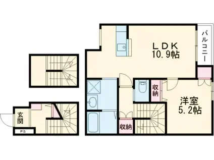 MIRABELLE(1LDK/3階)の間取り写真
