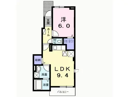 ラ・メールⅢ(1LDK/1階)の間取り写真