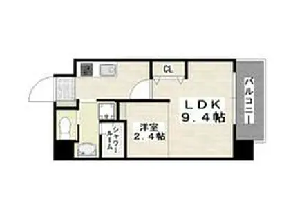 アルカンシエル美栄橋(1LDK/3階)の間取り写真