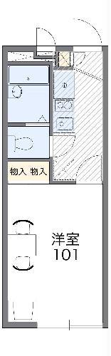 レオパレスルミエールエスト(1K/1階)の間取り写真
