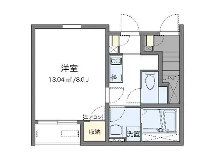 クレイノKIYOMIⅡ(1K/1階)の間取り写真