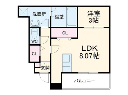 ジーメゾン岩槻(1LDK/1階)の間取り写真