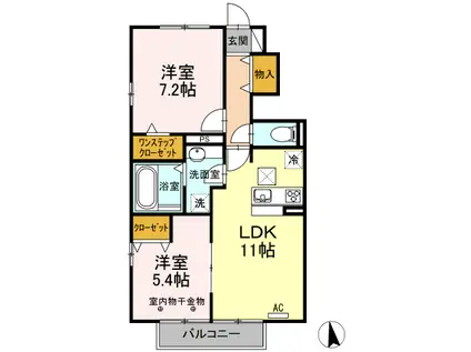 AVITA(2LDK/1階)の間取り写真