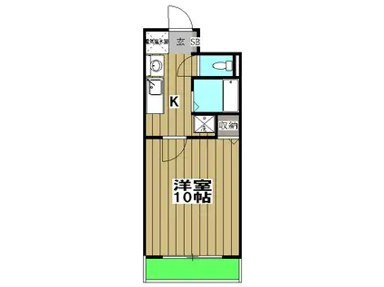 ヴィベールY(1K/3階)の間取り写真