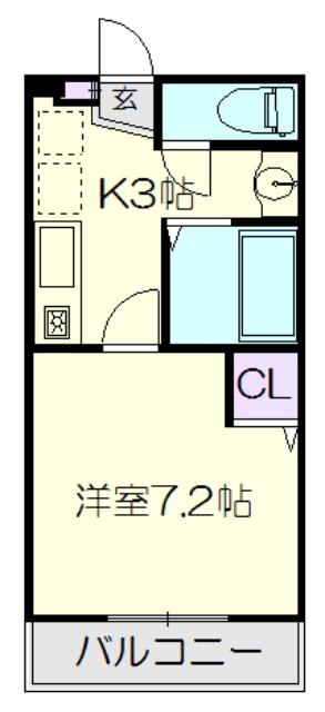 ユリシス(1K/1階)の間取り写真