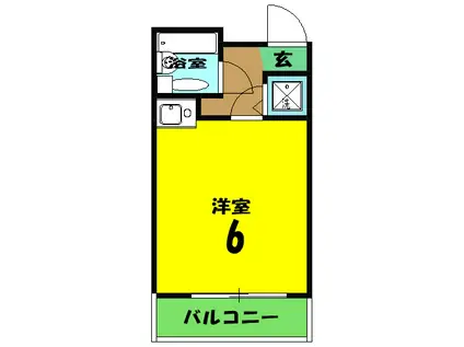 ベルトピア和泉大宮(1K/2階)の間取り写真